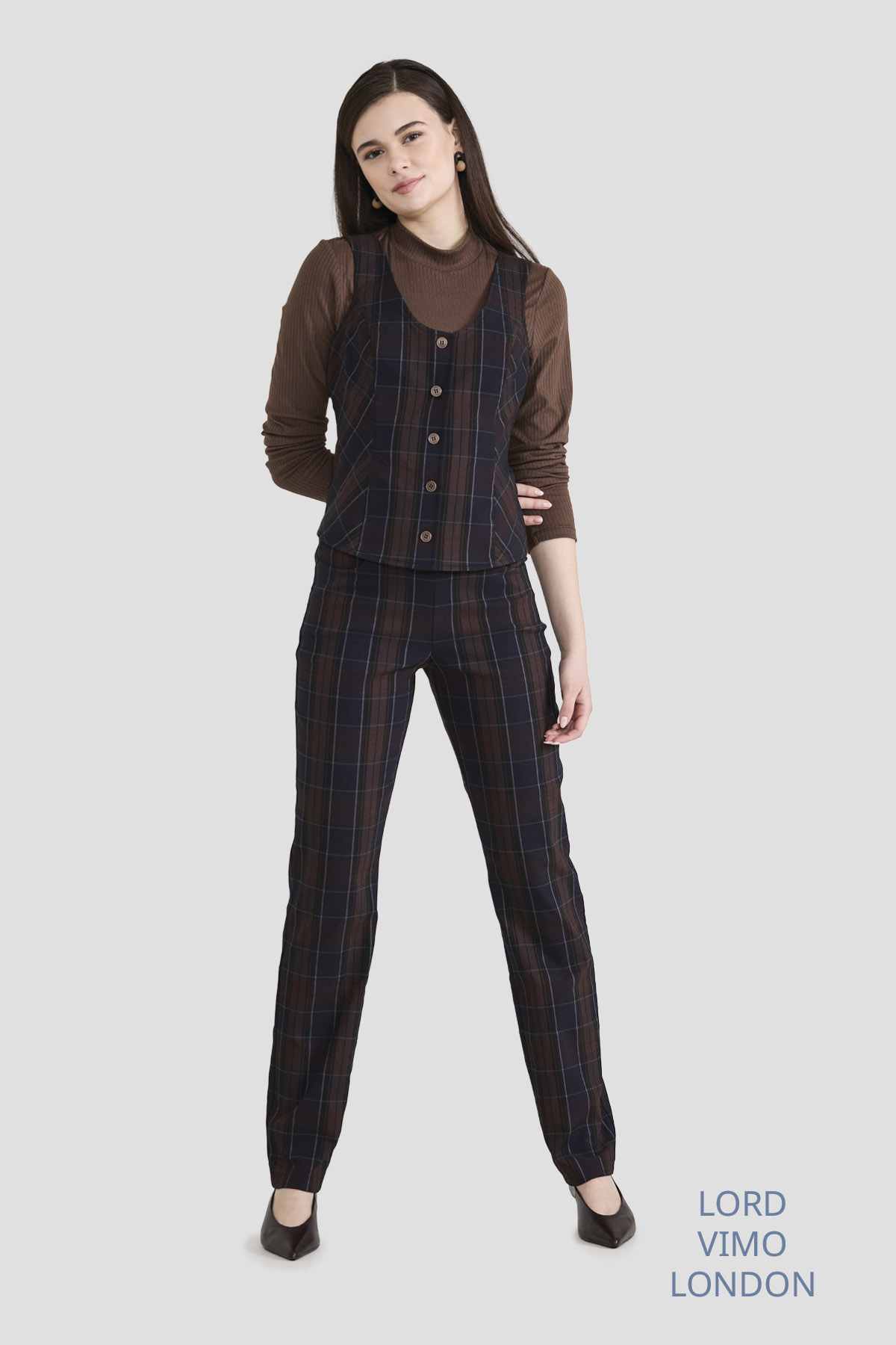 Haut, mock – Uni Côtelé Tricot, Noir, Brun, Blanc cassé, Olive ou Bleu clair
